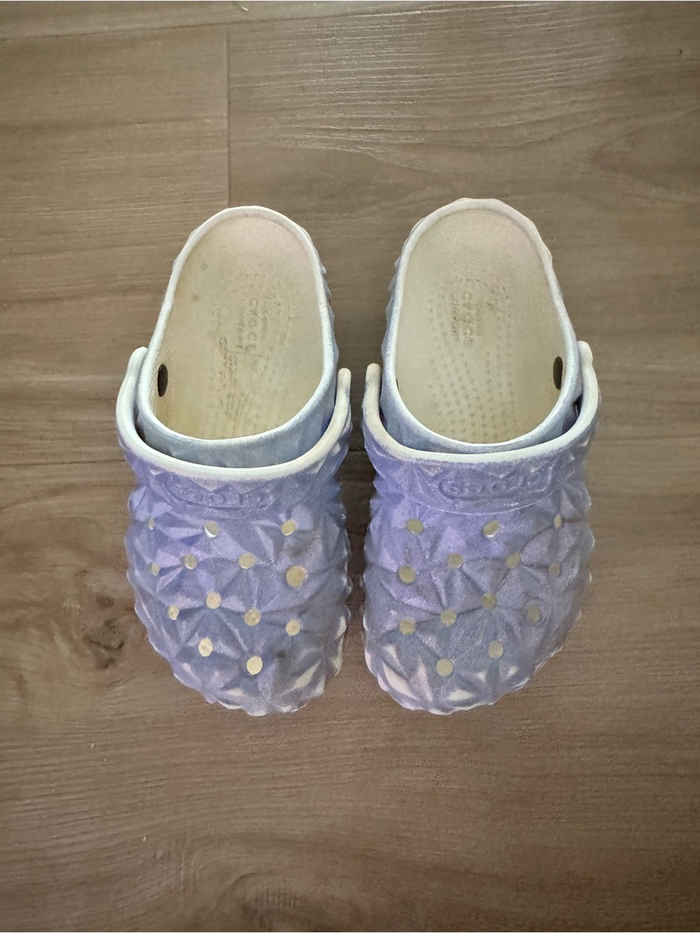 CROCS Kids Lavender Flower-Pattern Slip-On Clogs